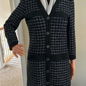 Sandro Elegant Coat Dress size 38 / S, multicolor with with shiny thread, tweed